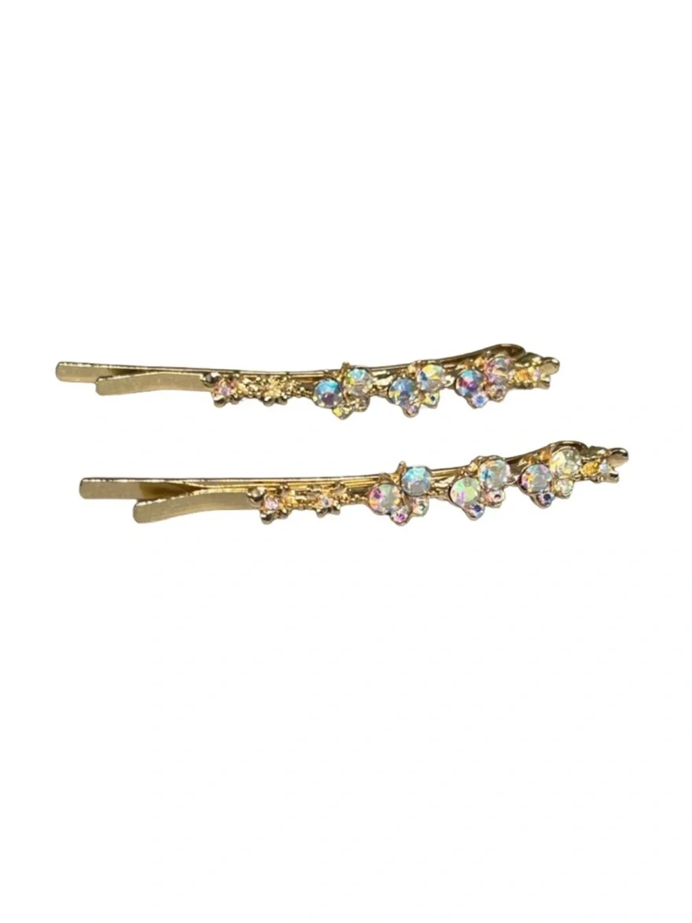 Gold Crystal Floral Bobby Pin Set - Women FINAL PRICE DROP